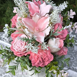 Elegáns ovális, illatos szappanvirágtál - otthon & életmód - dekoráció - virágdísz és tartó - csokor & virágdísz - Meska.hu