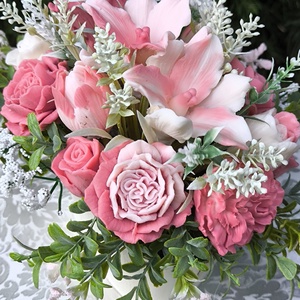 Elegáns ovális, illatos szappanvirágtál - otthon & életmód - dekoráció - virágdísz és tartó - csokor & virágdísz - Meska.hu