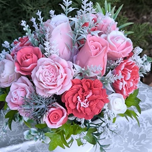 Szegfűs virágcsokor - otthon & életmód - dekoráció - virágdísz és tartó - csokor & virágdísz - Meska.hu