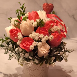 Tulipán illatos szappanvirág csokor - otthon & életmód - virágdekoráció - virágok - virágcsokor - Meska.hu