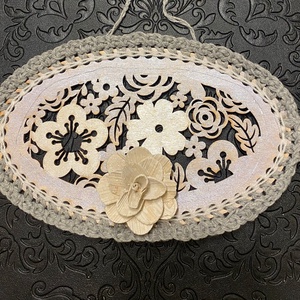 Virágos horgolt kopogtató, ajtódísz ,faldísz - otthon & életmód - dekoráció - ajtó- és ablak dekoráció - ajtódísz & kopogtató - Meska.hu