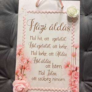 Házi áldás fali dísz, falikép - otthon & életmód - dekoráció - fali és függő dekoráció - falra akasztható dekor - Meska.hu