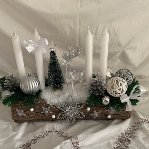 Adventi karácsonyi rénszarvas koszorú asztaldísz  - karácsony - adventi díszek - adventi asztaldísz - Meska.hu
