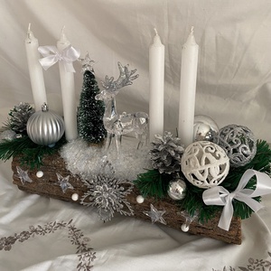 Adventi karácsonyi rénszarvas koszorú asztaldísz  - karácsony - adventi díszek - adventi asztaldísz - Meska.hu
