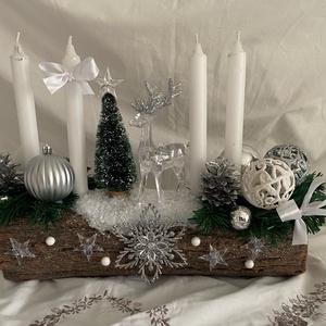 Adventi karácsonyi rénszarvas koszorú asztaldísz  - karácsony - adventi díszek - adventi asztaldísz - Meska.hu