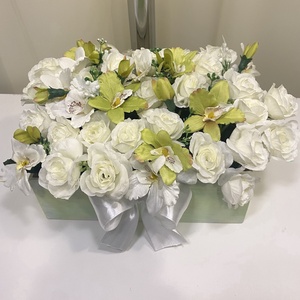 Rózsa Orchideával csokor,virágbox , virágdoboz, asztaldísz, Otthon & Lakás, Dekoráció, Virágdísz és tartó, Virágbox, virágdoboz, Virágkötés, MESKA