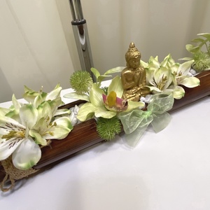 Buddha az orchidea virágok között virágdoboz virágbox, asztaldísz - otthon & lakás - dekoráció - virágdísz és tartó - virágbox, virágdoboz - Meska.hu