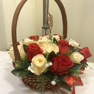 Rózsa kosár XL  virágdoboz, virágbox, asztaldísz  - otthon & életmód - dekoráció - asztal és polc dekoráció - asztaldísz - Meska.hu