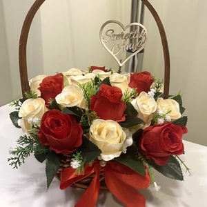 Rózsa kosár XL  virágdoboz, virágbox, asztaldísz  - Meska.hu