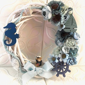 Kék matróz kopogtató, ajtódísz - otthon & életmód - dekoráció - ajtó- és ablak dekoráció - ajtódísz & kopogtató - Meska.hu