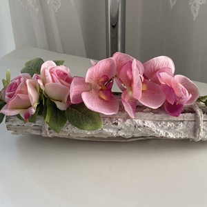 Orchidea virágbox, virágdoboz,asztaldísz, Otthon & Lakás, Dekoráció, Asztal és polc dekoráció, Asztaldísz, Virágkötés, Meska