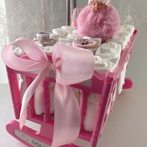 Baby bölcső  pelenkatorta, 2-5 kg pelenkatorony, babaváró csomag - játék & sport - babalátogató ajándékcsomag - Meska.hu