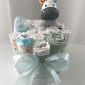 Baba box,  pelenkatorta 2-5 kg, pelenka doboz, babaváró csomag - játék & sport - babalátogató ajándékcsomag - Meska.hu