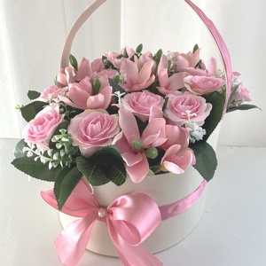 Nagy köszöntő rózsa kosár, virágcsokor - otthon & életmód - dekoráció - Meska.hu