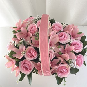 Nagy köszöntő rózsa kosár, virágcsokor - otthon & életmód - dekoráció - Meska.hu