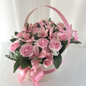 Nagy köszöntő rózsa kosár, virágcsokor - otthon & életmód - dekoráció - Meska.hu