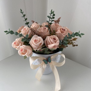 Bézs rózsa  virág csokor - otthon & életmód - dekoráció - Meska.hu