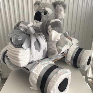 Koala maci Quad   autó pelenkatorta, 2-5 kg pelenkatorony, babaváró csomag - játék & sport - Meska.hu