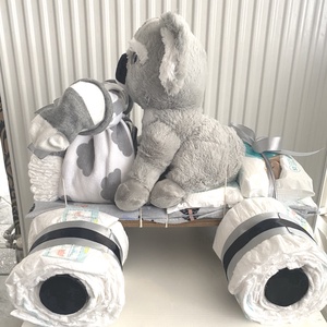 Koala maci Quad   autó pelenkatorta, 2-5 kg pelenkatorony, babaváró csomag - játék & sport - Meska.hu