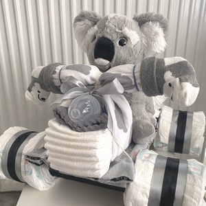 Koala maci Quad   autó pelenkatorta, 2-5 kg pelenkatorony, babaváró csomag - játék & sport - Meska.hu