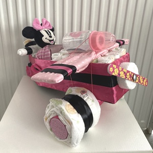   Minnie repülő pelenkatorta,2-5 kg pelenkatorony, babaváró csomagf - baba - mama - pelenkázó, babafürdető kellékek - pelenkatorta - Meska.hu