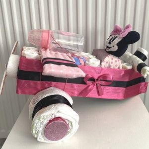   Minnie repülő pelenkatorta,2-5 kg pelenkatorony, babaváró csomagf - baba - mama - pelenkázó, babafürdető kellékek - pelenkatorta - Meska.hu