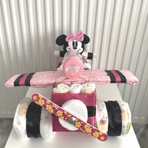   Minnie repülő pelenkatorta,2-5 kg pelenkatorony, babaváró csomagf - baba - mama - pelenkázó, babafürdető kellékek - pelenkatorta - Meska.hu