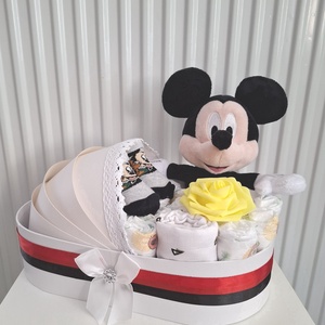 Mickey bölcső pelenkatorta 2-5kg, pelenkatorony, babaváró csomag - Meska.hu