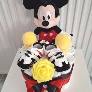Mickey  pelenkatorta 4-8kg, pelenkatorony, babaváró csomag, kelengye - játék & sport - babalátogató ajándékcsomag - Meska.hu