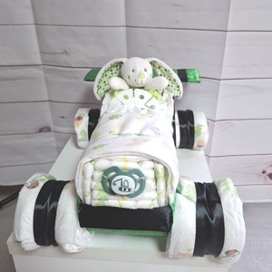 Lamborghini nyuszi  autó pelenkatorta, 2-5 kg pelenkatorony, babaváró csomag - játék & sport - babalátogató ajándékcsomag - Meska.hu