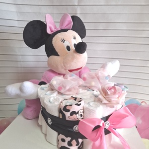Mickey Minnie  pelenkatorta 2-5kg, pelenkatorony, babaváró csomag, kelengye - játék & sport - babalátogató ajándékcsomag - Meska.hu