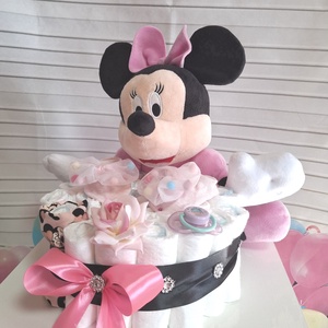 Mickey Minnie  pelenkatorta 2-5kg, pelenkatorony, babaváró csomag, kelengye - játék & sport - babalátogató ajándékcsomag - Meska.hu