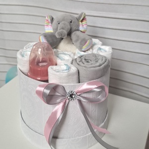 Kis elefánt baba box,pelenkatorta 2-5 kg pelenka doboz, babaváró csomag, Játék & Sport, Babalátogató ajándékcsomag, Mindenmás, MESKA