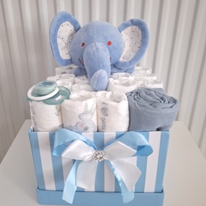 Dumbo baba box ,pelenkatorta, 2-5 kg pelenkatorony, babaváró csomag - Meska.hu
