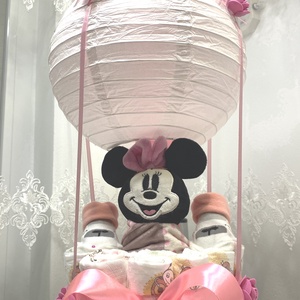 Mickey Minnie hőlégballon pelenkatorta 2-5 kg, pelenkatorony, babaváró csomag - játék & sport - babalátogató ajándékcsomag - Meska.hu