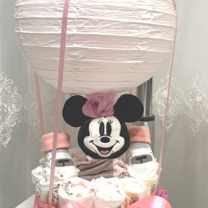 Mickey Minnie hőlégballon pelenkatorta 2-5 kg, pelenkatorony, babaváró csomag - játék & sport - babalátogató ajándékcsomag - Meska.hu