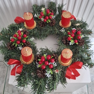 Karácsonyi  klasszikus adventi koszorú, asztaldísz  - karácsony - adventi díszek - adventi asztaldísz - Meska.hu Karácsonyi  klasszikus adventi koszorú, asztaldísz  - karácsony - adventi díszek - adventi asztaldísz - Meska.hu