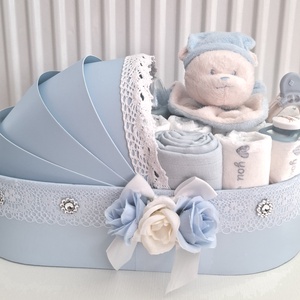 Iciri piciri medvebocs bölcső pelenkatorta 4-8 kg, pelenkatorony, babaváró csomag - játék & sport - babalátogató ajándékcsomag - Meska.hu