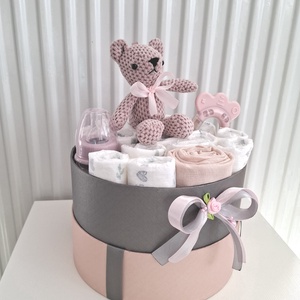 Icike picike mackó pelenkatorta, 4-8 kg pelenkatorony, babaváró csomag, kelengye - játék & sport - babalátogató ajándékcsomag - Meska.hu