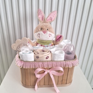 Tapsi nyuszi baba box, pelenkatorta 4-8kg pelenkatorony, babaváró csomag, Játék & Sport, Babalátogató ajándékcsomag, Mindenmás, MESKA