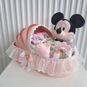 Mickey bölcső pelenkatorta  3-6 kg pelenkatorony, babaváró csomag , kelengye - játék & sport - babalátogató ajándékcsomag - Meska.hu