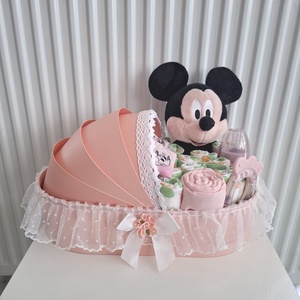 Mickey bölcső pelenkatorta  3-6 kg pelenkatorony, babaváró csomag , kelengye - Meska.hu