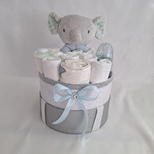 Kis elefánt baba box ,pelenkatorta,  pelenkatorony, babaváró csomag 4-8kg, Játék & Sport, Babalátogató ajándékcsomag, Mindenmás, MESKA