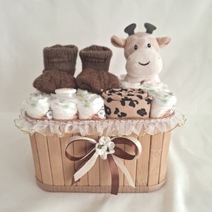 Tipegő kis tehén box, pelenkatorta,2-5 kg pelenkatorony, babaváró csomag - Meska.hu