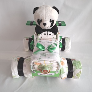 Lamborghini panda  autó pelenkatorta, 3-6 kg pelenkatorony, babaváró csomag,kelengye - játék & sport - babalátogató ajándékcsomag - Meska.hu