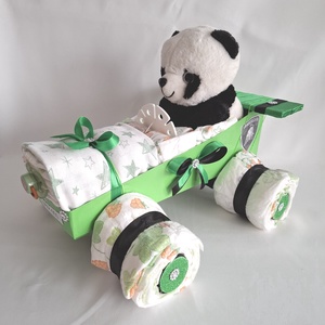 Lamborghini panda  autó pelenkatorta, 3-6 kg pelenkatorony, babaváró csomag,kelengye - játék & sport - babalátogató ajándékcsomag - Meska.hu