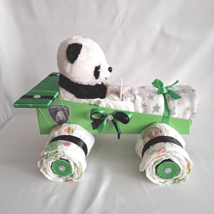 Lamborghini panda  autó pelenkatorta, 3-6 kg pelenkatorony, babaváró csomag,kelengye - játék & sport - babalátogató ajándékcsomag - Meska.hu
