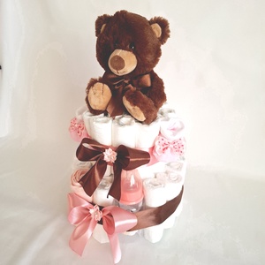 Maci babaváró pelenkatorta 2-5 kg pelenkatorony, babaváró csomag - játék & sport - babalátogató ajándékcsomag - Meska.hu