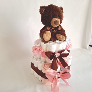 Maci babaváró pelenkatorta 2-5 kg pelenkatorony, babaváró csomag - játék & sport - babalátogató ajándékcsomag - Meska.hu