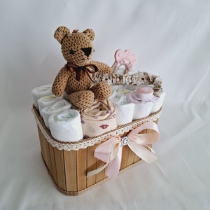 Mackó cumilánccal pelenkatorony, pelenkatorta babaváró csomag 2-5kg - játék & sport - Meska.hu